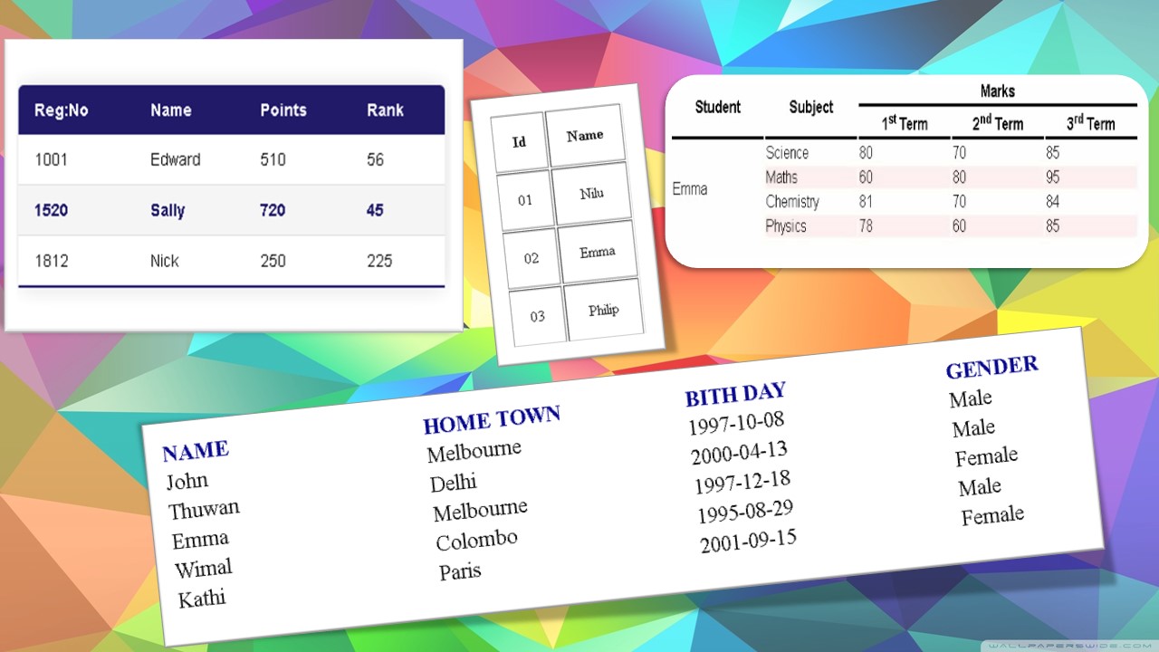 Html Table Design Examples using Html and CSS   MAZ TECH